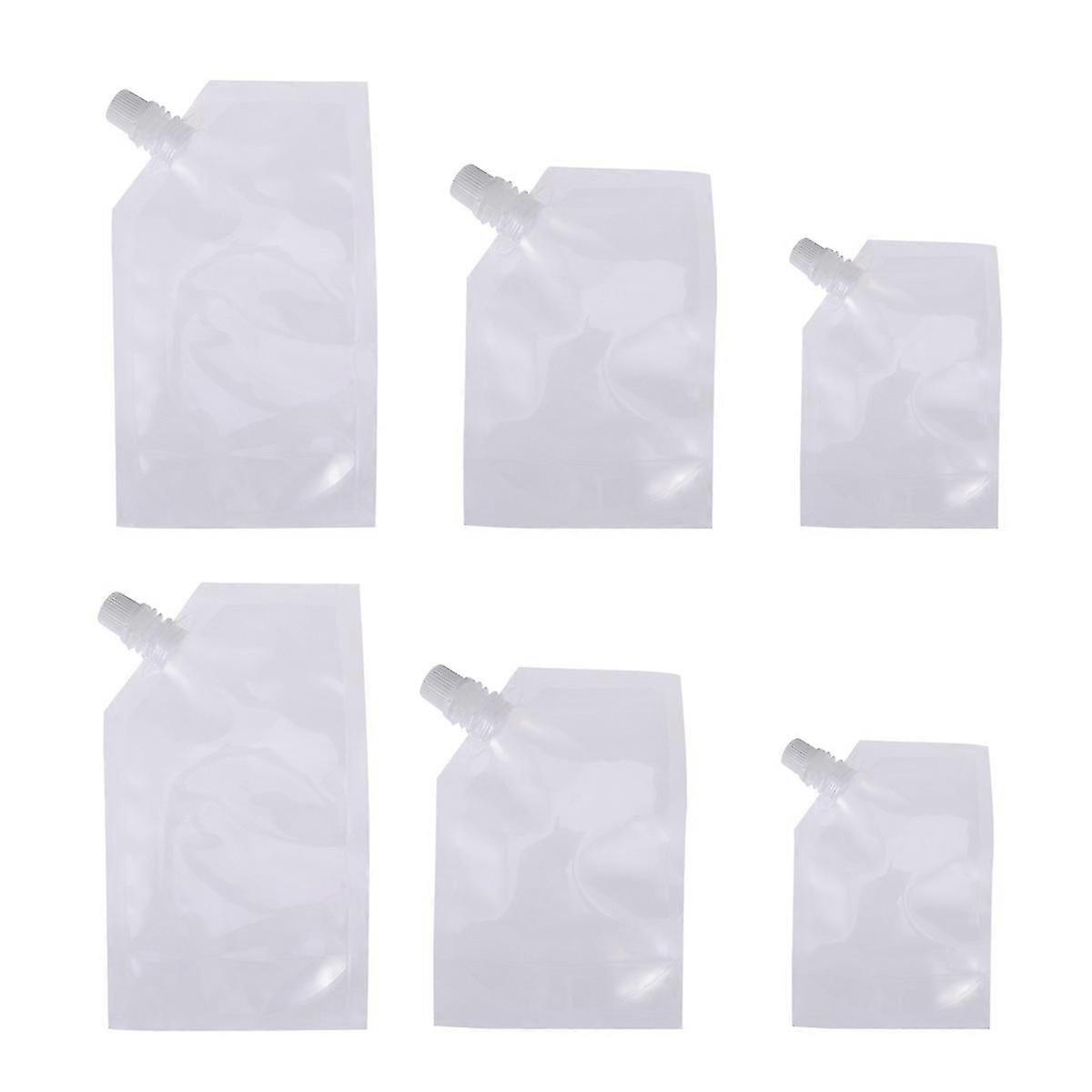 Transparent Drinks Flasks Reusable Liquor Pouch for Drinking Use 6Pcs