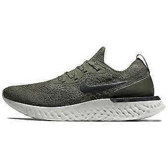 Nike Epic React Flyknit 1 Dempende, Antislip Lage Hardloopschoenen voor Heren Olijfgroen AQ0067-300