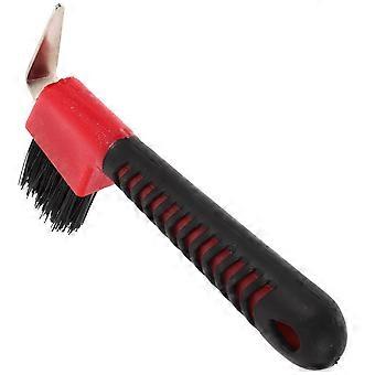 Hufkratzer und Bürste für die tägliche Fellpflege, mit ergonomischem Griff.