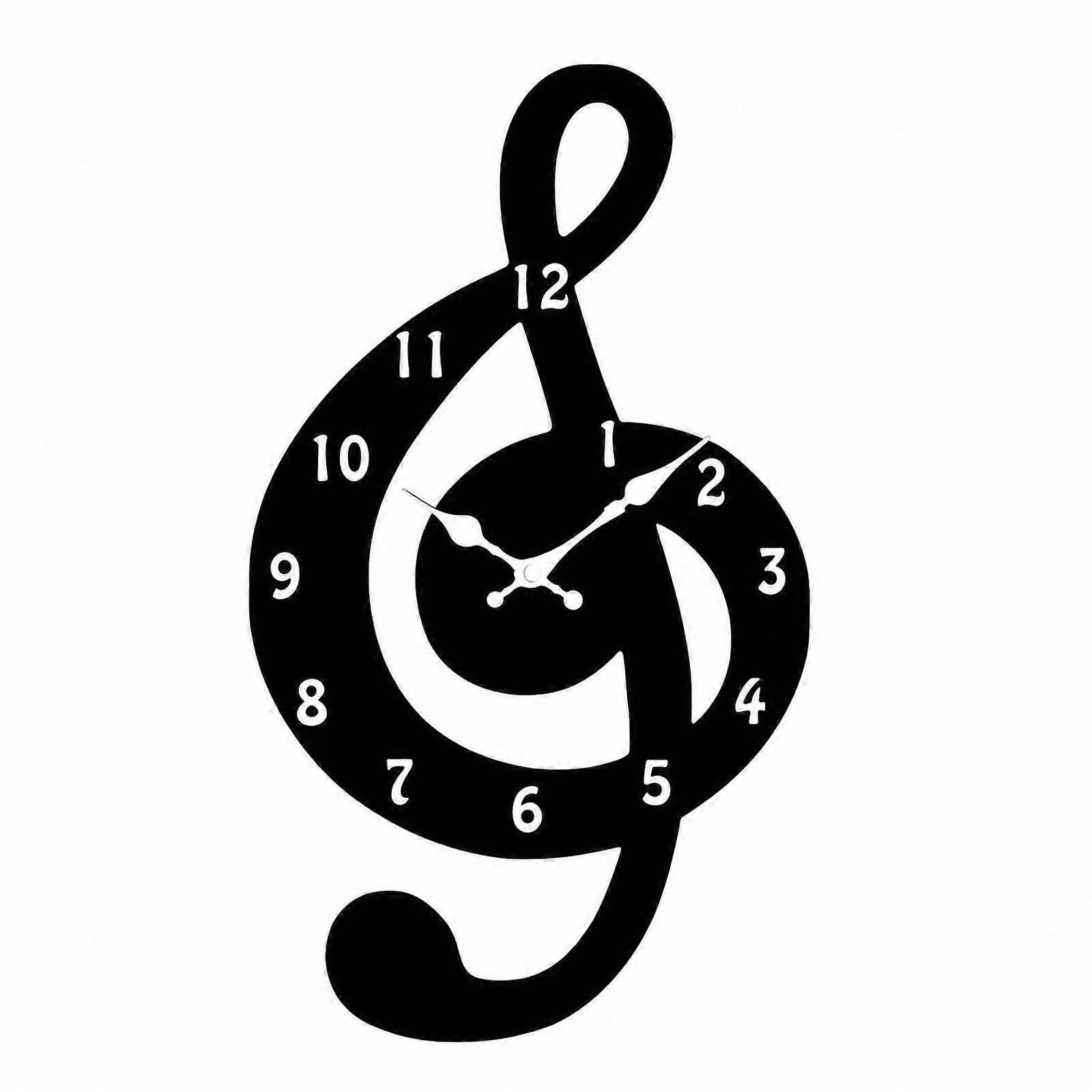 Musical Note Wall Clock Silent Treble Clef Wall Clock Modern for Cafe