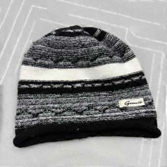Veelzijdig gestreept mutsje, geschikt voor herfst en winter, met oorbescherming, warm wollen mutsje, met gezichtopening, klein gebreid mutsje, uniek model, voor dames.