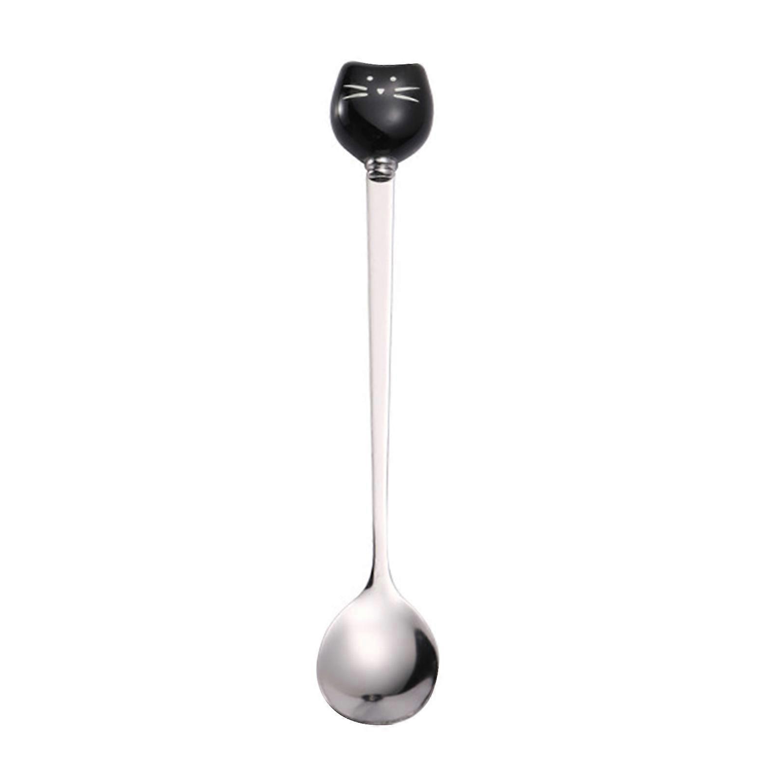 Long Handle Ceramic Cat Stirring Spoon