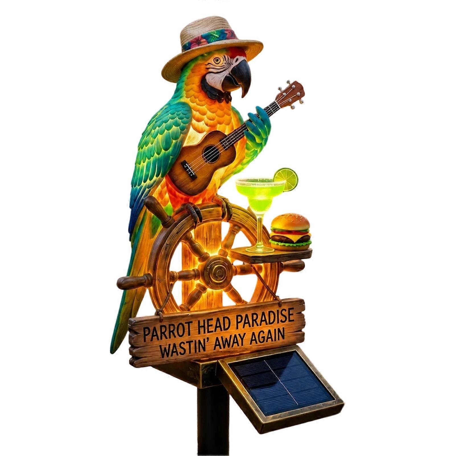 Solar Resin Parrot Pathway Light