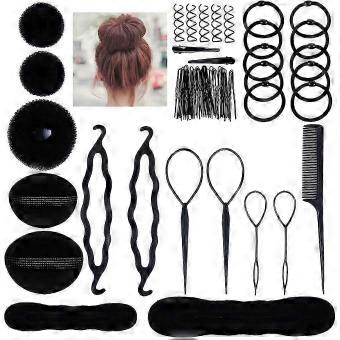 Hair Bun Maker Set with Snap Comb, Bobby Pins, Styling Tools for Women and Kids