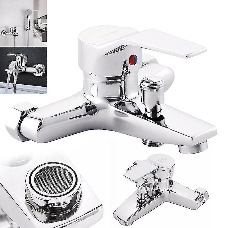 Chrome Bathroom Tub Shower Faucet Wall Mounted Bath Valve Mixer Tap