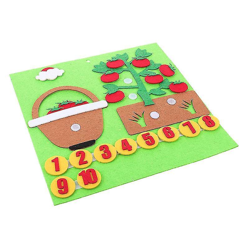30X30cm赤い読書玩具フェルト数字カウント玩具幼稚園の数学玩具早期教育委員会の子供