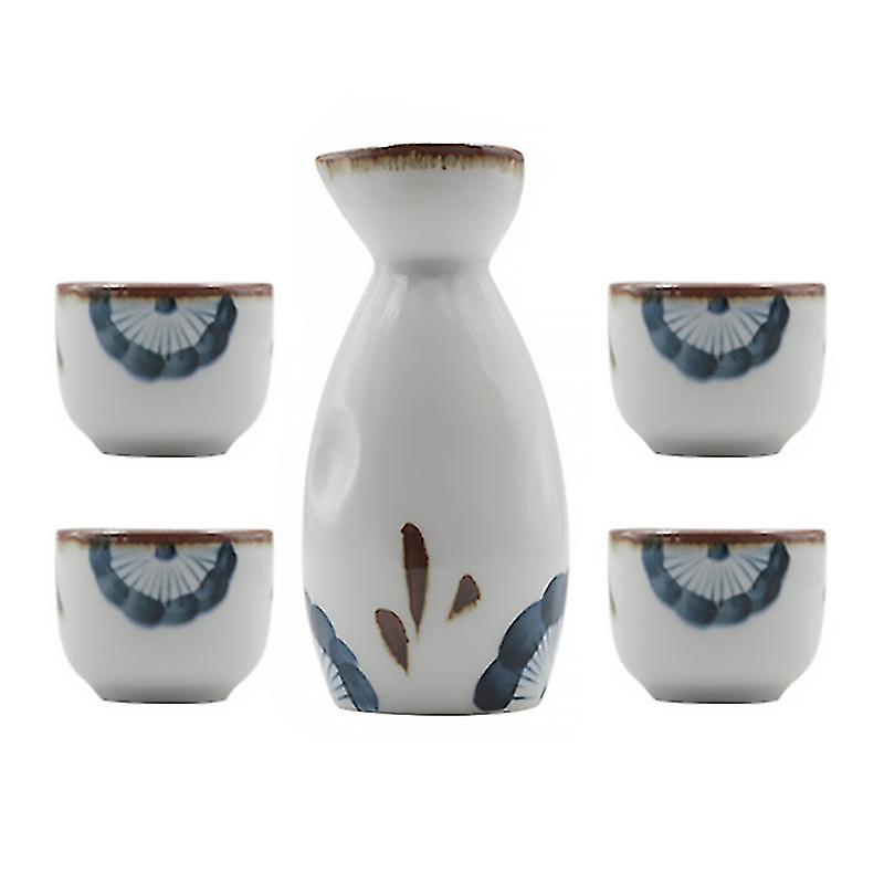 13.4X5x5cm Assorted Color Shot Glasses 1 Set 5-piece Japanese Style Glazed Sake Cup Pot Exquisite Sa