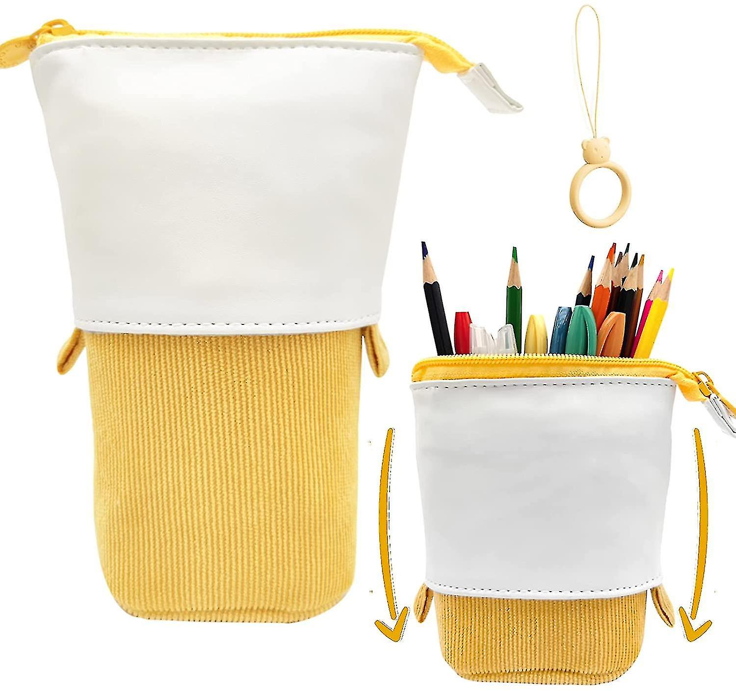 Pencil Case Stand Up Pen Holder Cute Telescopic Pencil Pouch
