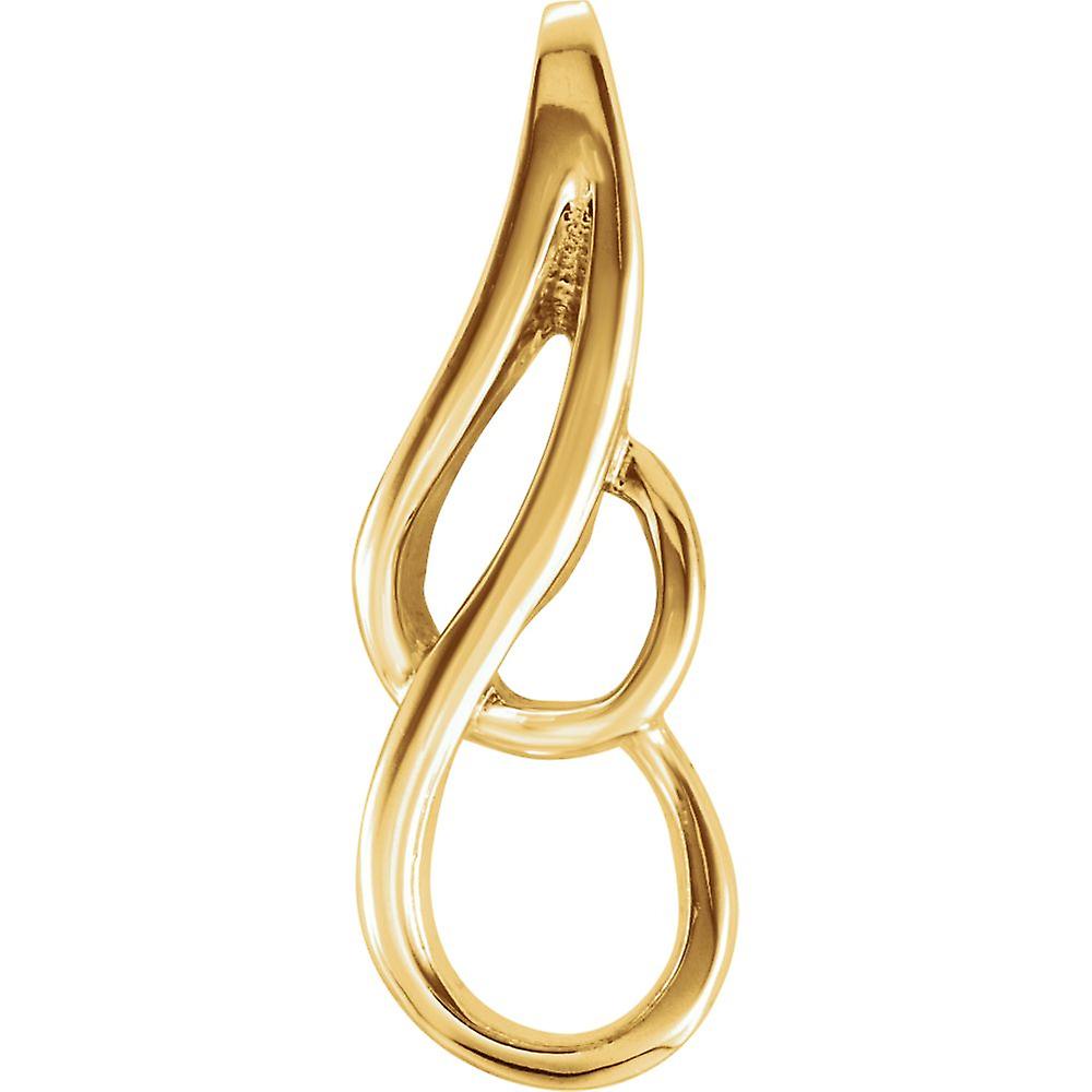 14Kイエローゴールドメタルファッションペンダントネックレス22x8mm-女性用ペンダント - 1.4グラム