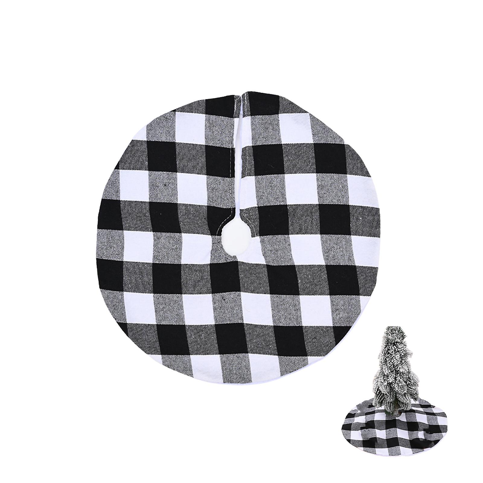 Half Price Christmas Tree Decor For Home Plaid Mini Diy Cloth Scene Arrangement 38*38cm Decorative New