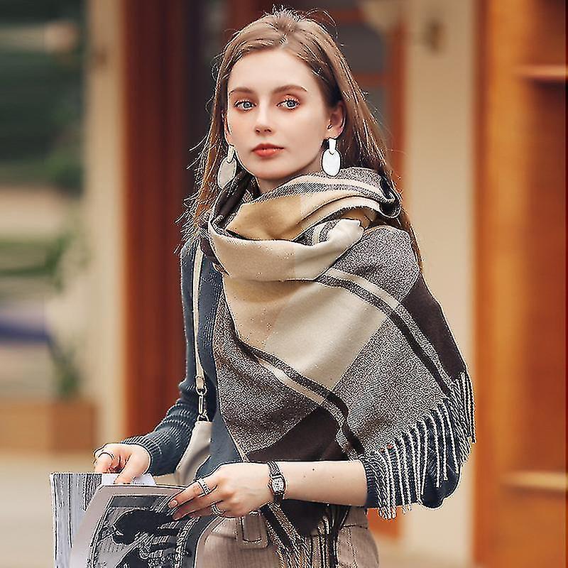 Cashmere Scarf Winter Scarf Women's Shawl Thickened Warm Tassel - Main Image