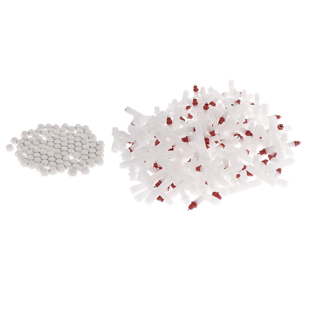 100 Pcs Chicken Spring Drinking Fountain Waterer Automatic Water Feeder White