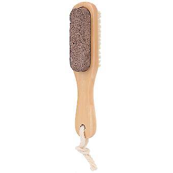 Houten Voet borstel Puimsteen Voet Callus Remover Dubbelzijdige Voet Scrubber