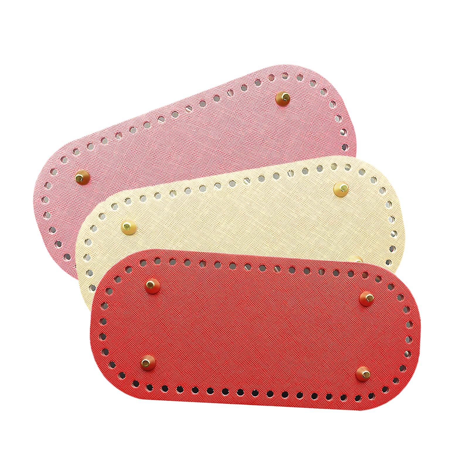 3 Pieces Leather DIY Bag Bottom Mat Pad Insert Base Replacement Purse Making