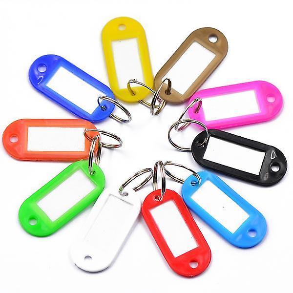 20x10 pcs Mixed Color Key ID Tag with Label Window and Key Ring Split Rings