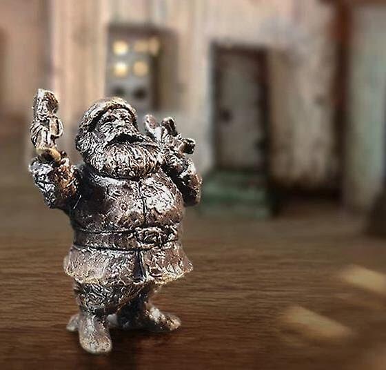 Santa Bronze Miniature Sculptures & Statues