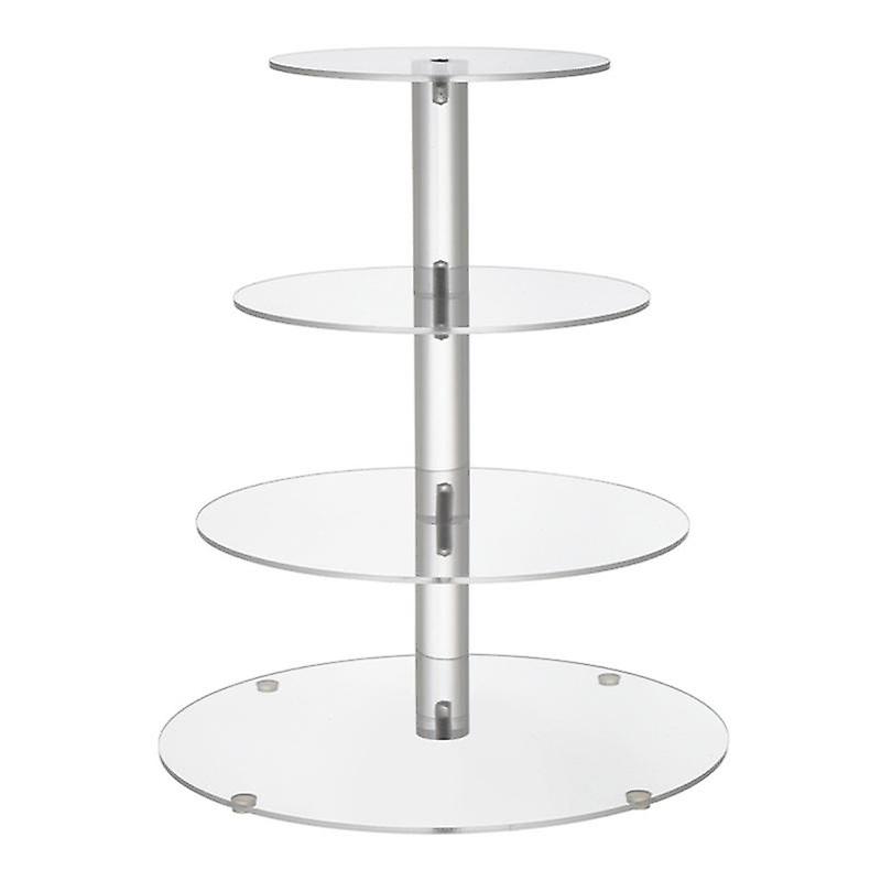 1 Set Cake Stand 3/4 Layers Transparent Round Large Capacity Easy Installation Acrylic Party Cupcake