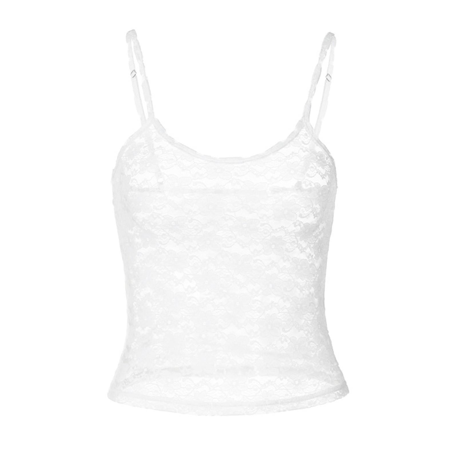 Women's Delicate Solid Color Lace Vest Bralette Top