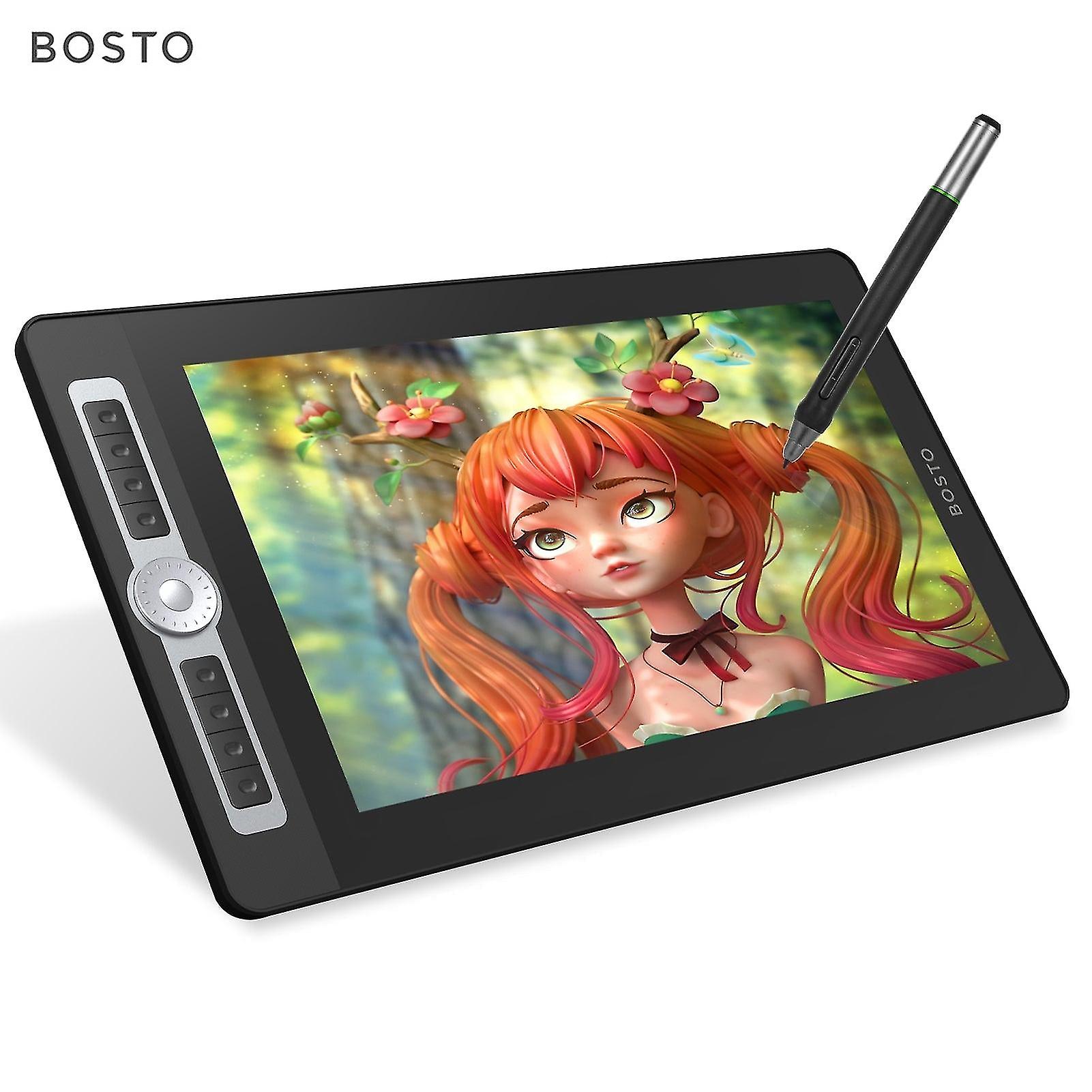 Bosto 16hd Pro Portable 15.6 Inch H-ips Lcd Graphics Drawing Tablet Display Digital Art Drawing Pad 8192 Pressure Level
