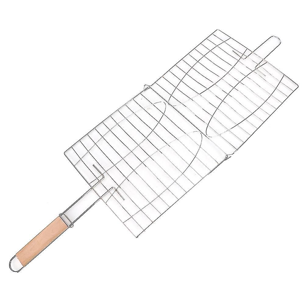 Grill Basket, Stainless Steel, Non-Stick Handle, Grill Net, Fish Meat, Grill Basket for Grill, Oven