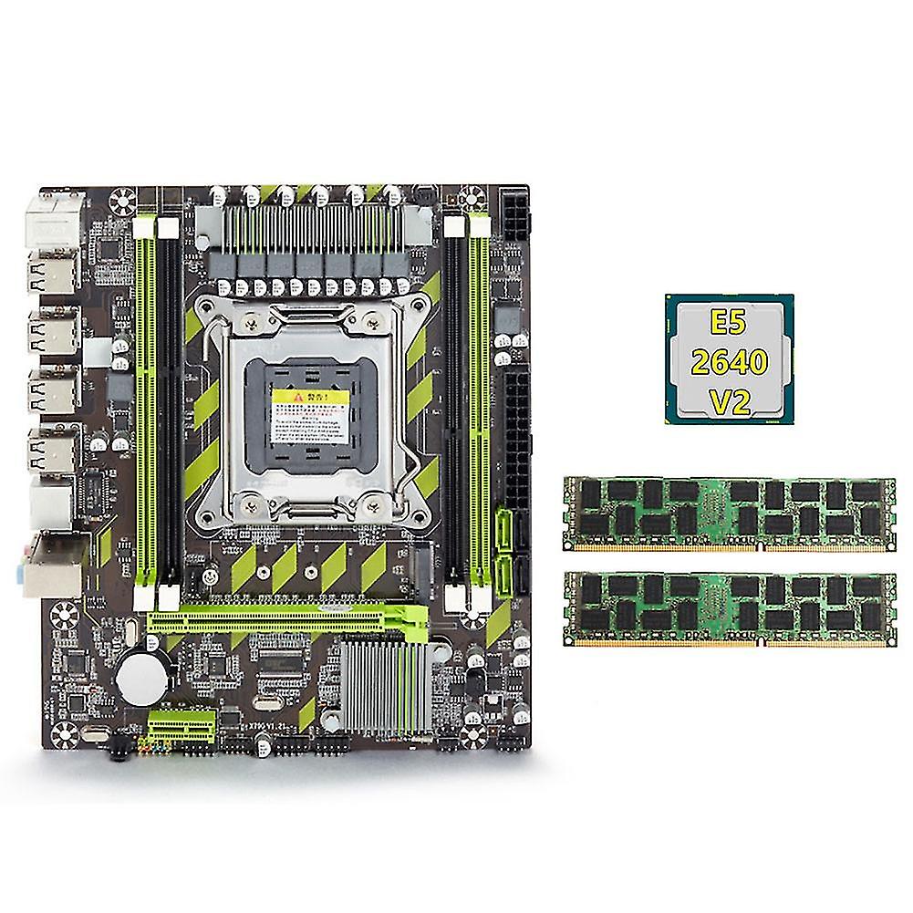 Carte mère X79 + processeur E5 2640 V2 + 2 x 8 Go de mémoire RAM DDR3 1600 MHz REG ECC, ensemble A 2011 M.2 NVME