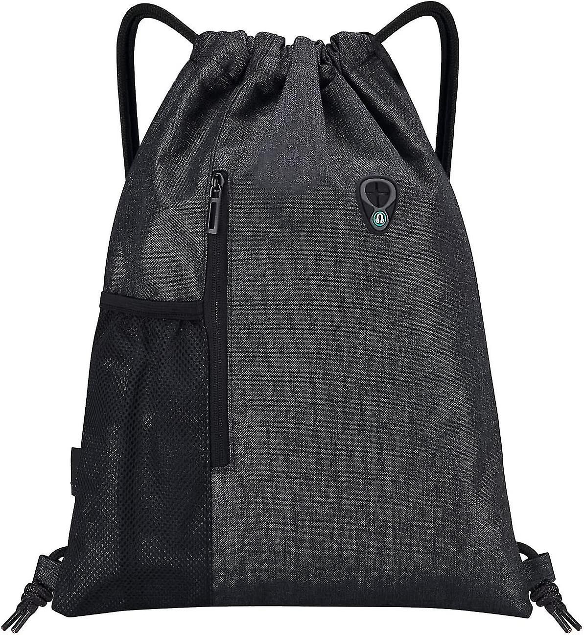 Gym Bag With Zip And Inner Pocket, Sports Bag, Hipster Gym Bag, Lined Backpack With Adjustable Drawstring