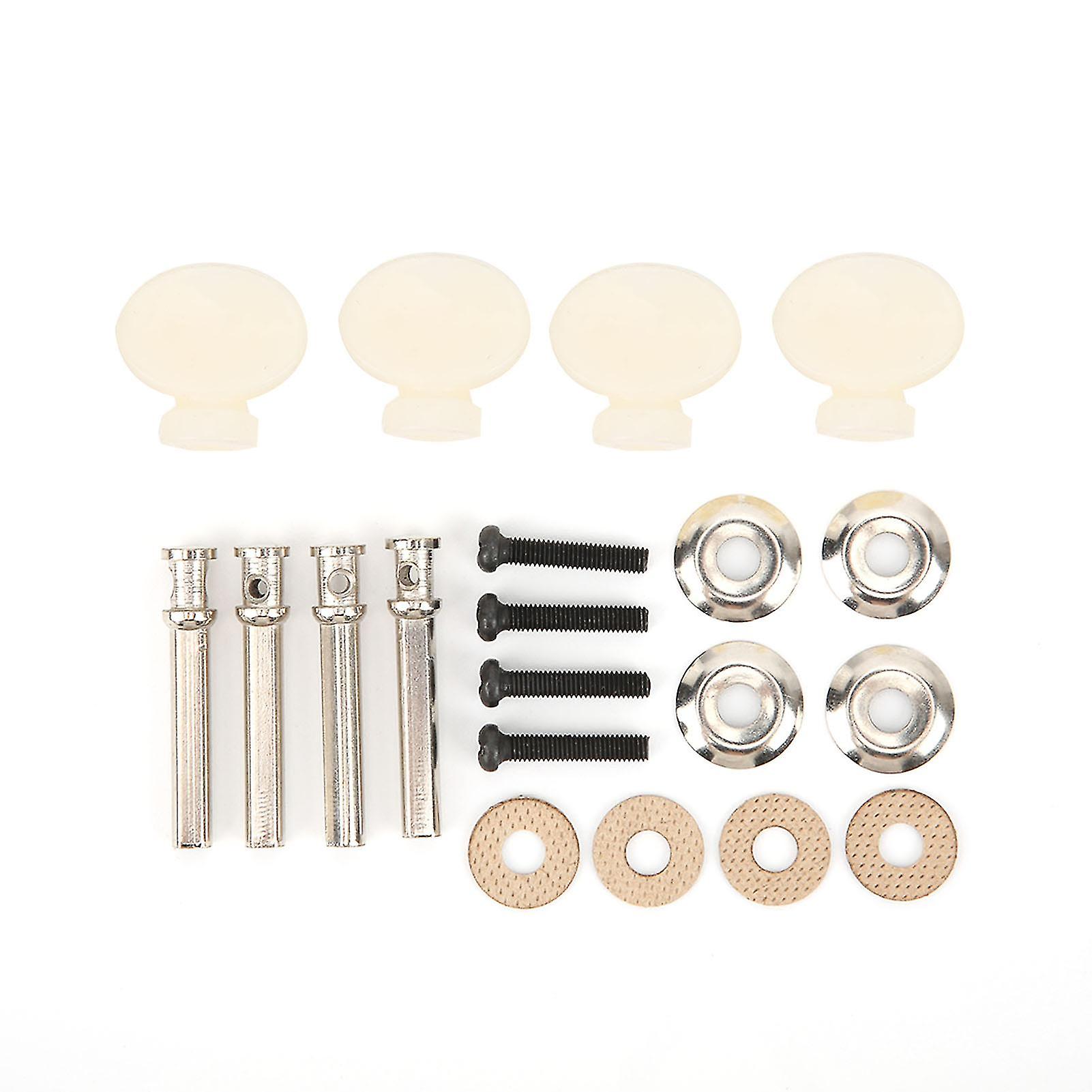 Tuning Pegs Set Upright Oval AntiRust WearResistant Instrument Accessories for Ukulele(White )