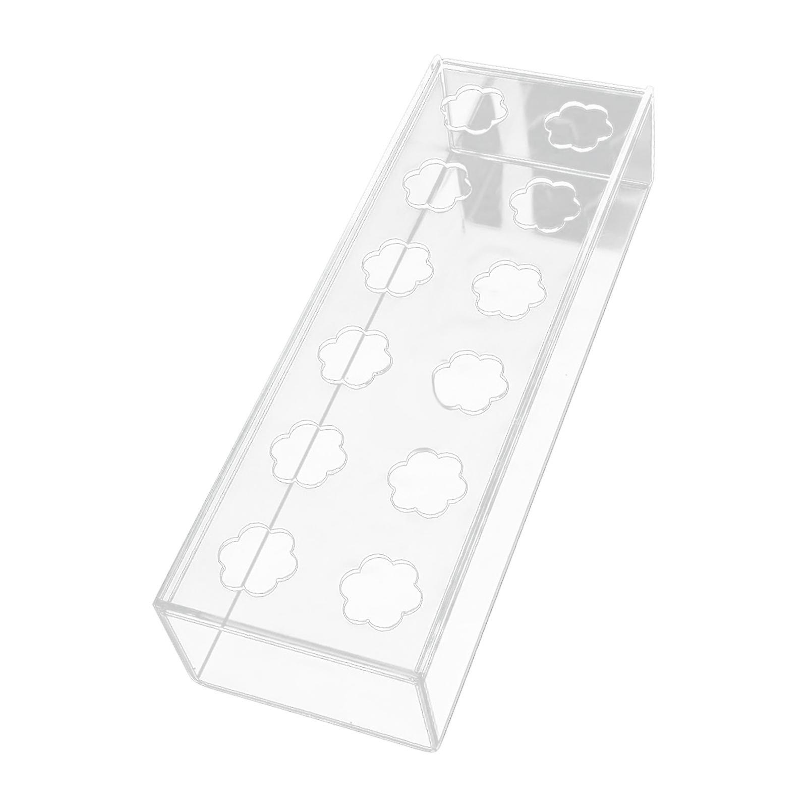 Rectangle Flower Vase Clear Acrylic Long Vase Modern for Office Party Shelf 30x10x6.5cm 12 Hole