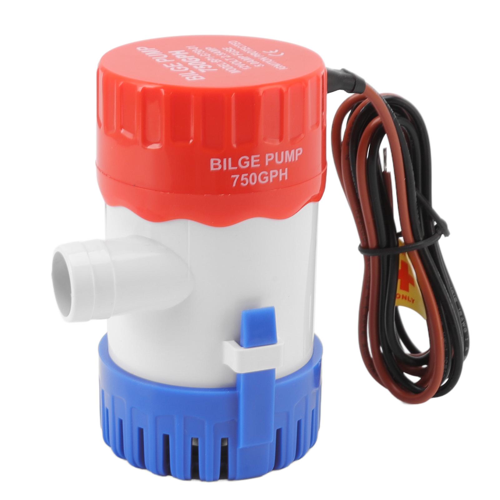 Non-automatic Bilge Pump with Water Cooled Motor, Submersible Marine Water Pump for Pool, Spa, Boat, 750 GPH, 12V
