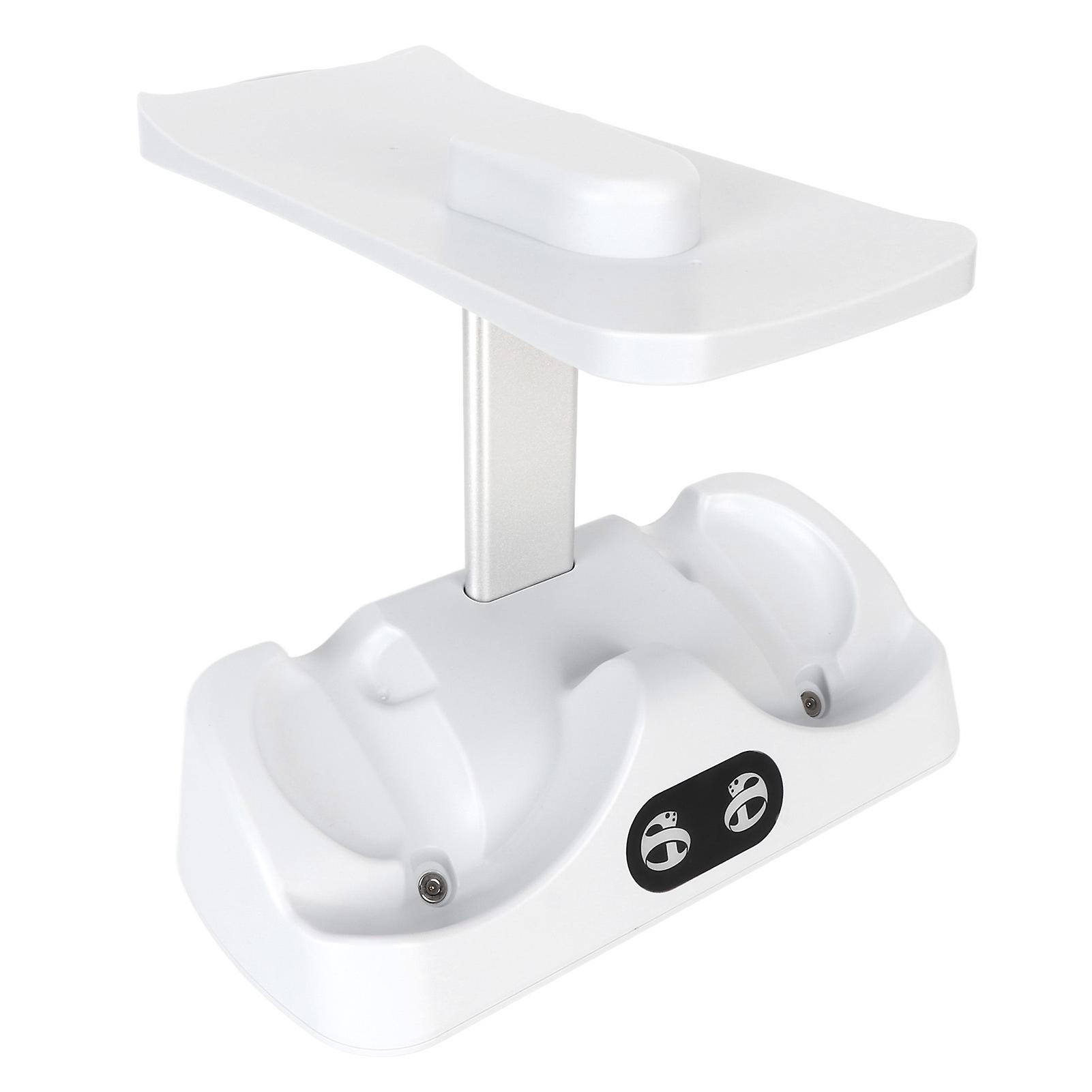 Controller Charging Dock for PS5 VR2 for PSVR 2 with VR Headset Stand LED Indicator 2 Magnetic Clasp Type C Cable White 