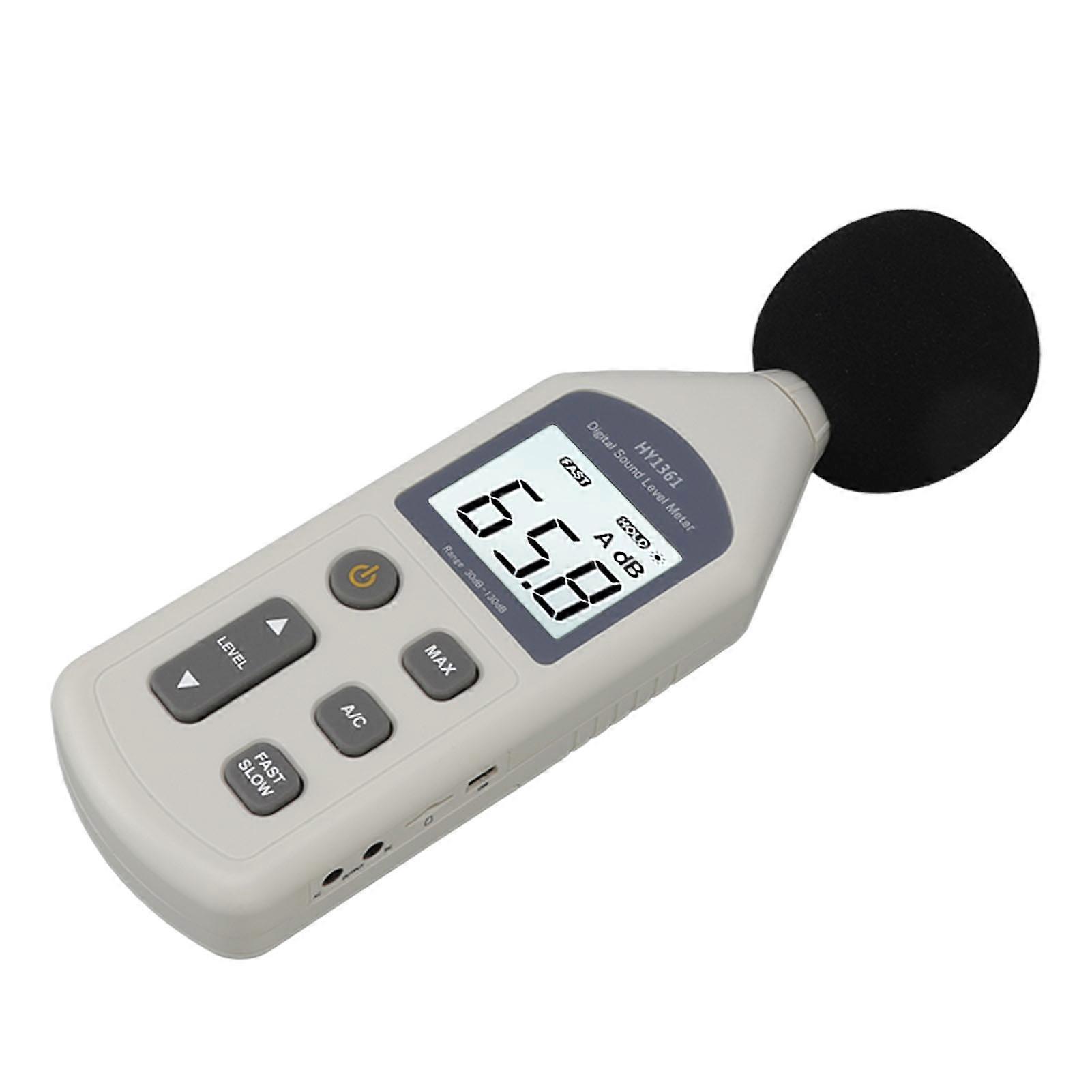 High Accuracy Decibel Meter 30-130dBA LCD USB 7x3.5x24.5cm