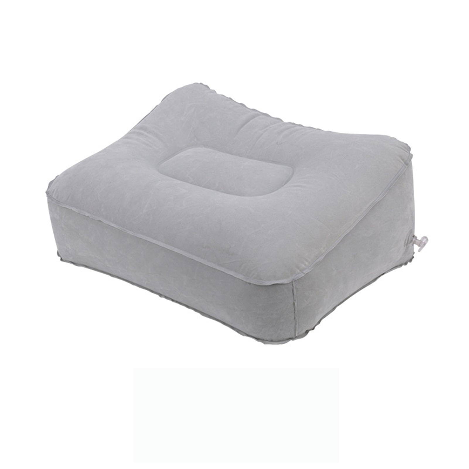 Fast Inflating Travel Footrest Cushion, Leg and Knee Pillow for Adults and Kids, Grey