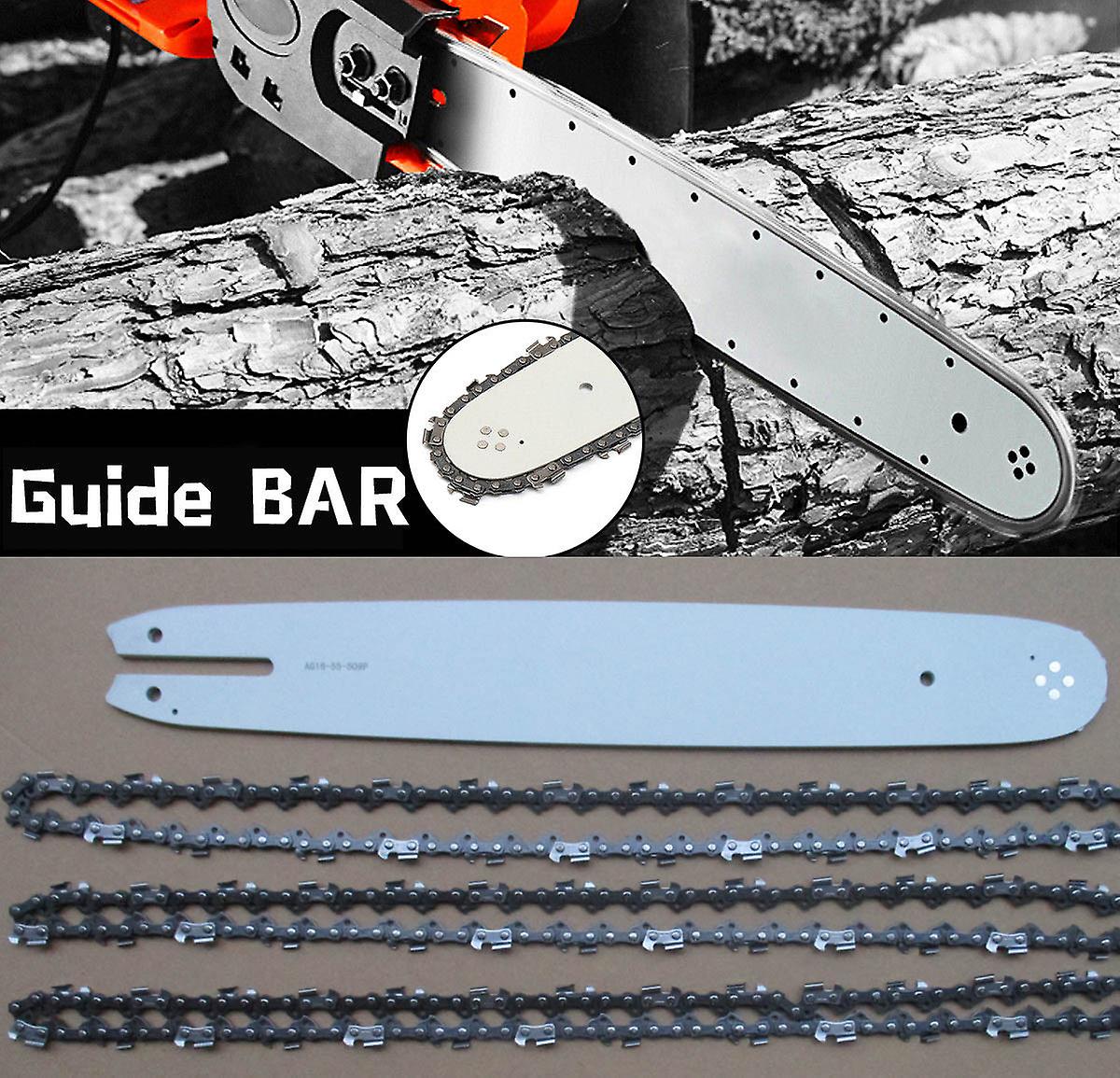 Barra di guida da 16 '' e 3 x catene combinate per STIHL 009 012 021 E180 MS180 MS190 MS250