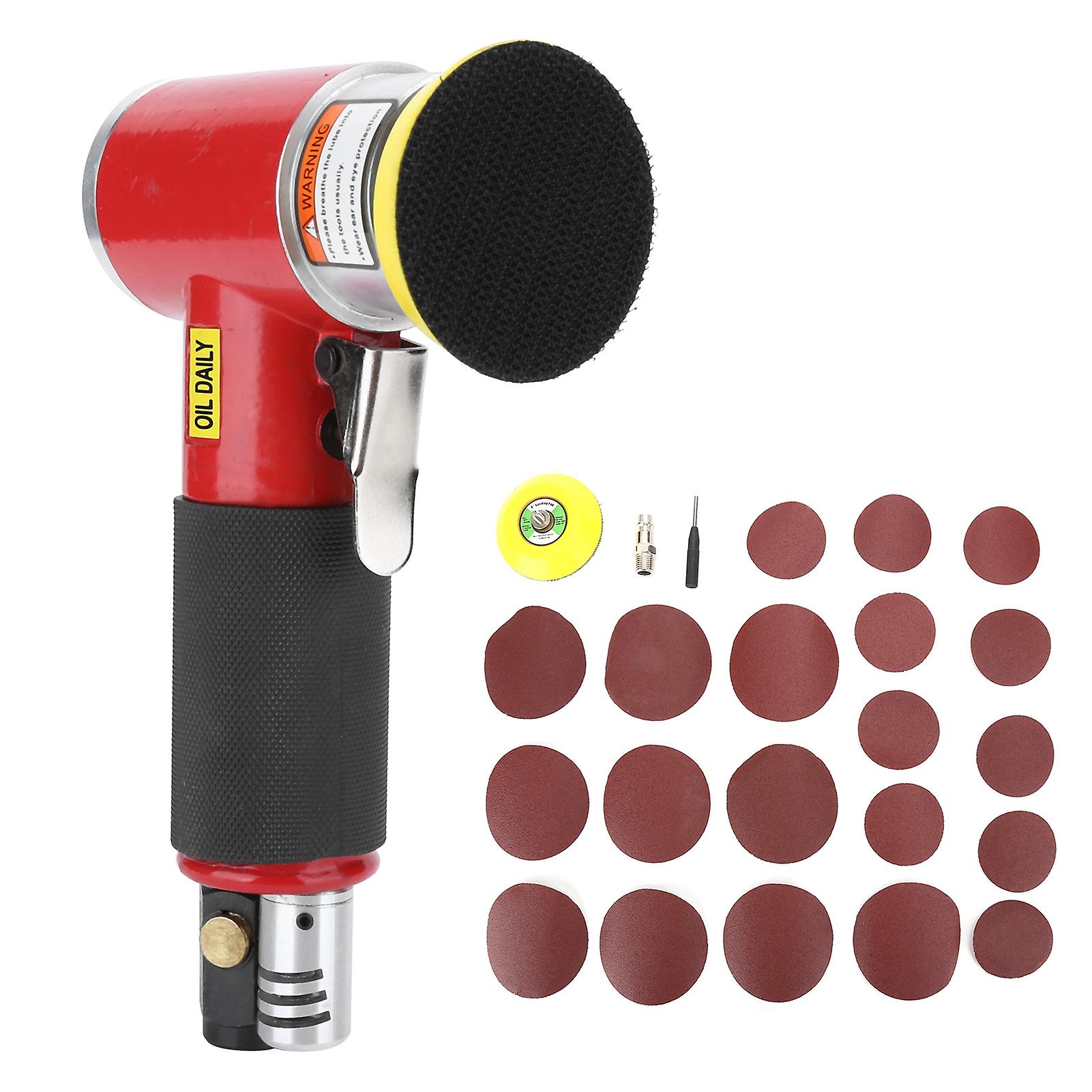 Mini Pneumatic Air Sander Pneumatic Polishing Machine Polishing Machine with Sandpapers for AutomobileRed