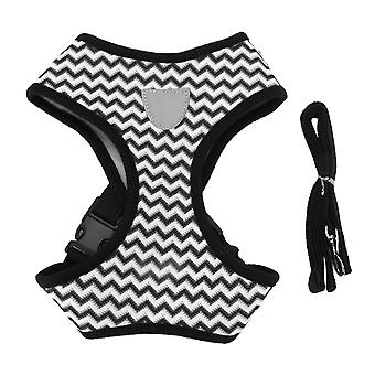 Pet Harness Reflective Pet General Harness with Traction Rope for Cats and Small and Medium Sized DogsWhite S