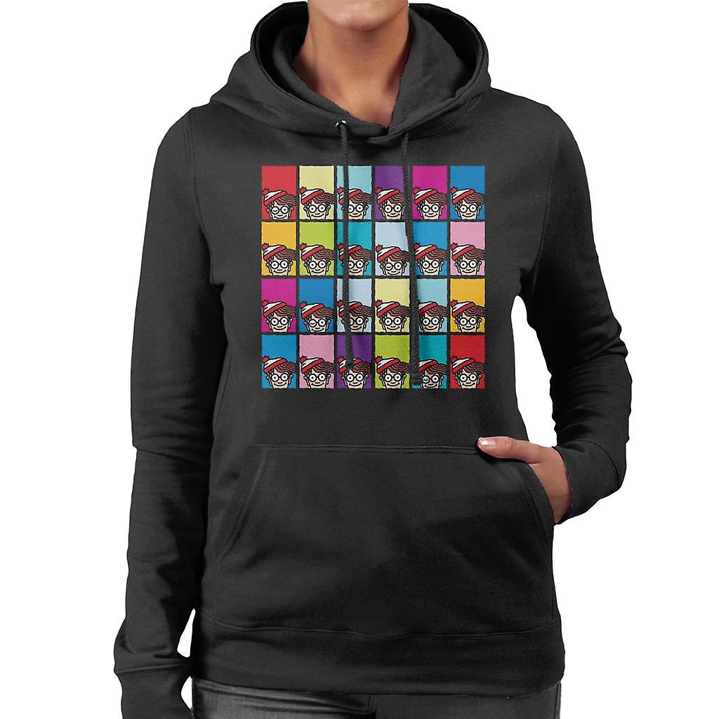 Where's Wally Colourful Tiles Women's Hooded Sweatshirt