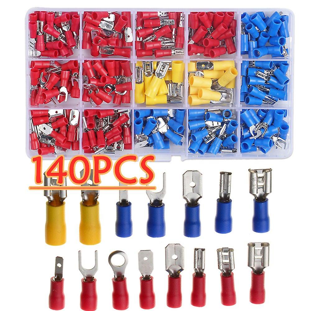 Box Insulated Male Female Spade Terminal Cable Connector Electrical Wire Crimp Butt Ring Fork Spade Lug Rolled Assorted Kit