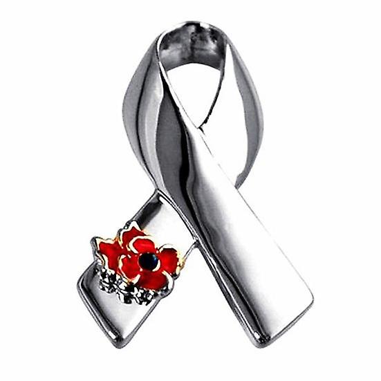 Fashion Ribbon Poppy Brooch Pin Cancer Badge Breastpin Evening Party Jewelry Decoration
