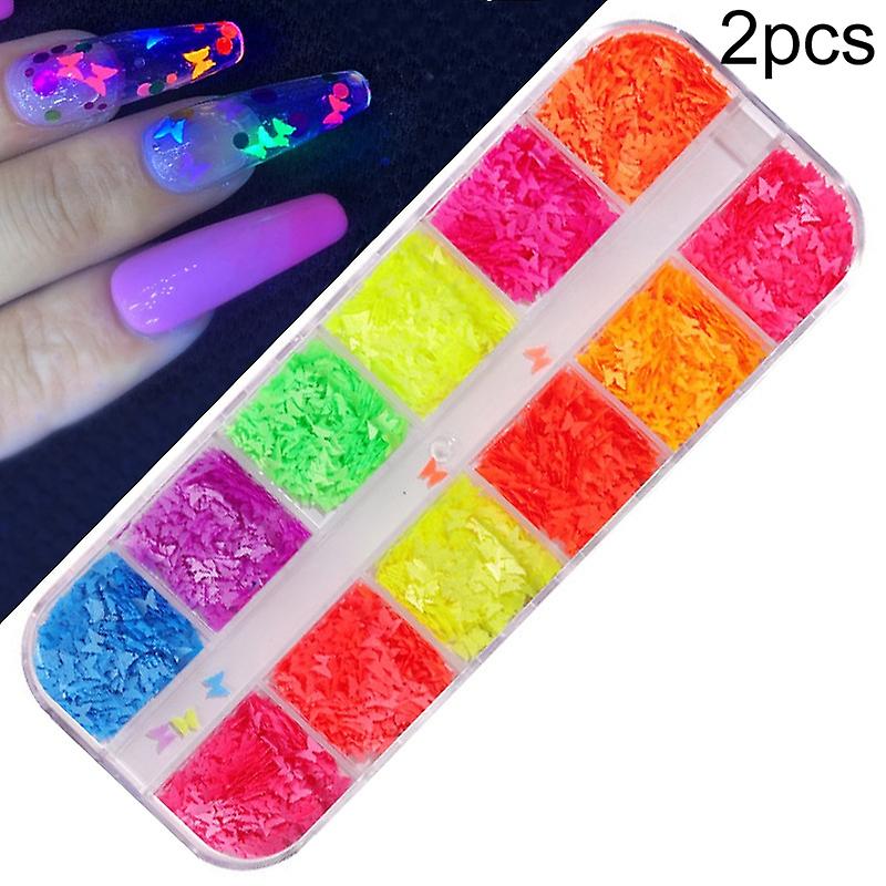 2 PCS Nail Art Laser Symphony Sequins, Specification:12 12