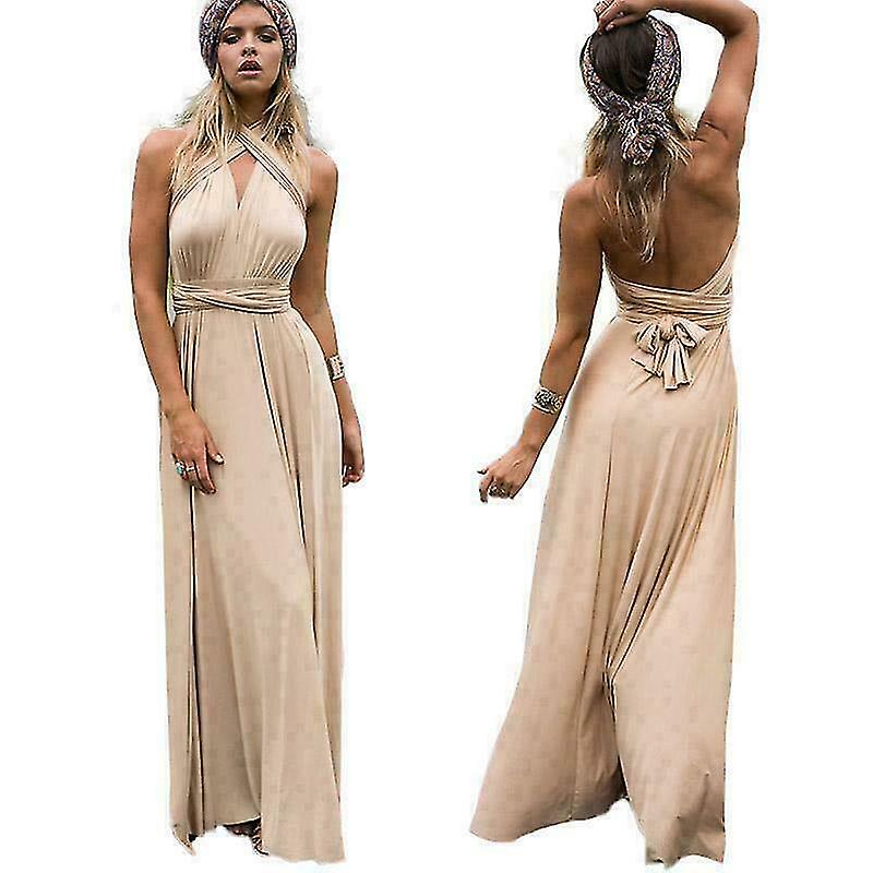Damen Multi Way Wrap Formal Long Kleid