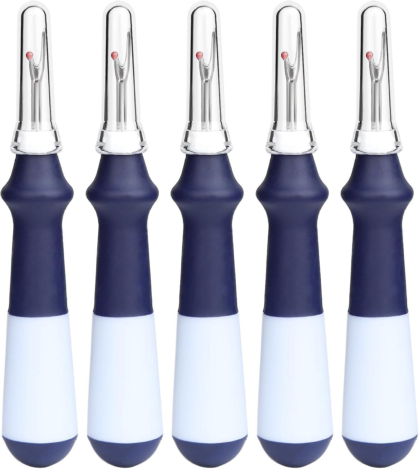 ZENGO 5 Pcs Ergonomic Grip Seam Ripper, Seam Ripper Set, Green Seam Rippers for Sewing,Thread Remover Tool(Blue)