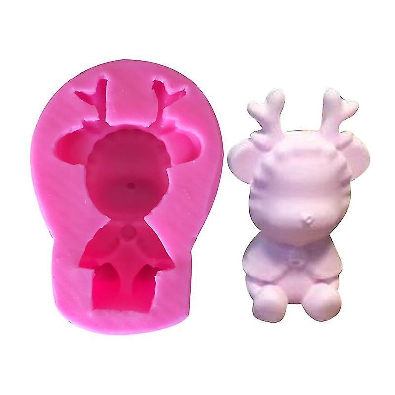 Christmas Elk Snowflake Cane Shape Silicone Mold