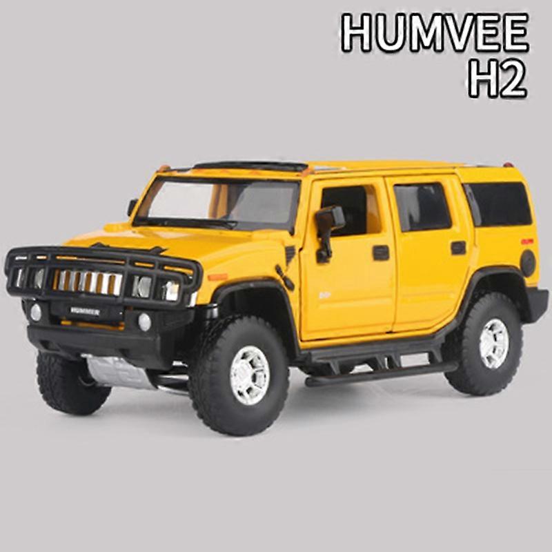 1:32 דגם רכב סגסוגת HUMMER H2 צעצוע מתכת Diecast רכבי שטח דגם סימולציה אוסף צלילים ואור ילדים צעצועים מתנות