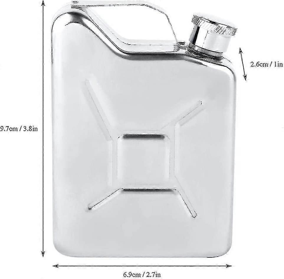 Fiaschetta Da Taschino In Acciaio Inox 5oz - Forma Tanica Di Benzina - Argento Lucido - Jerry Can