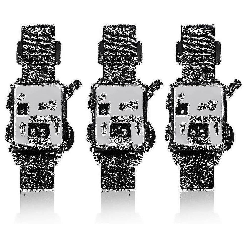 Golf Score Counter, With One Touch Reset Golf Count Scorer(3pcs, Black)
