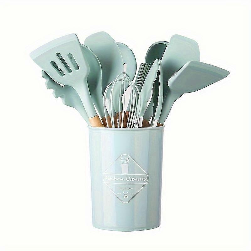12 Pcs In 1 Set Silicone Kitchen Accessories Cooking Tools Kitchenware Cocina Silicone Kitchen Utensils With Wooden Handles