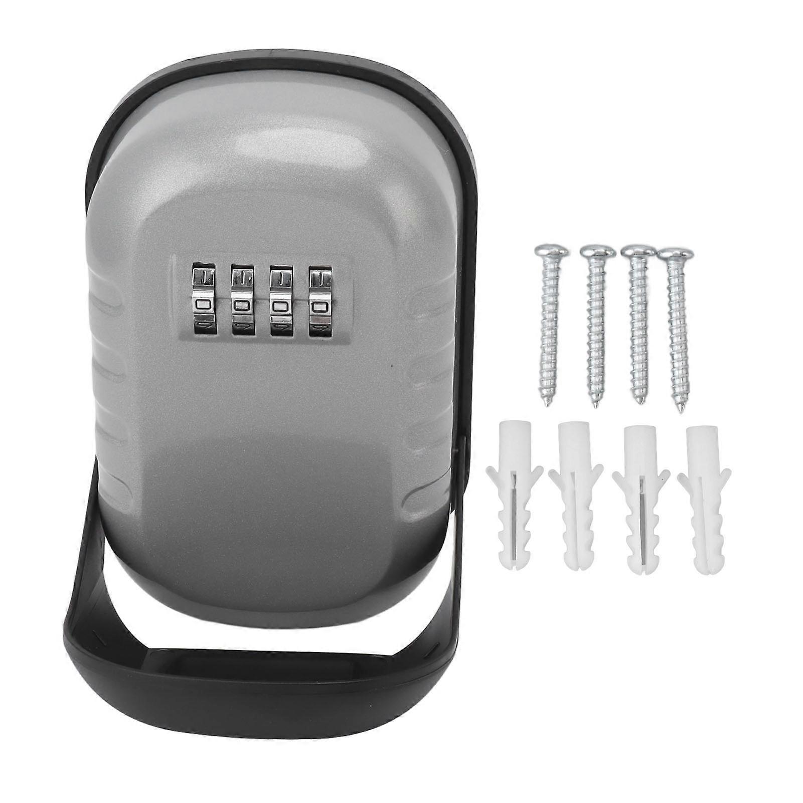 Key Lock Box Safe Security Wall Mounted Waterproof Password Combination Lock Storage Box For House Key Flash Silver
