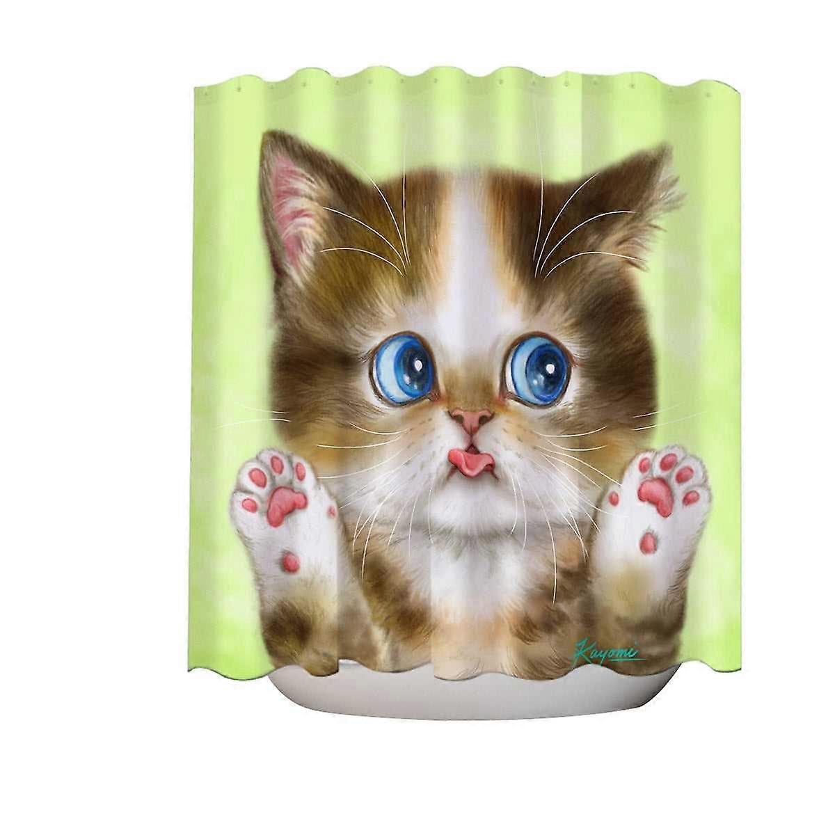 可爱无辜的婴儿猫儿童浴帘