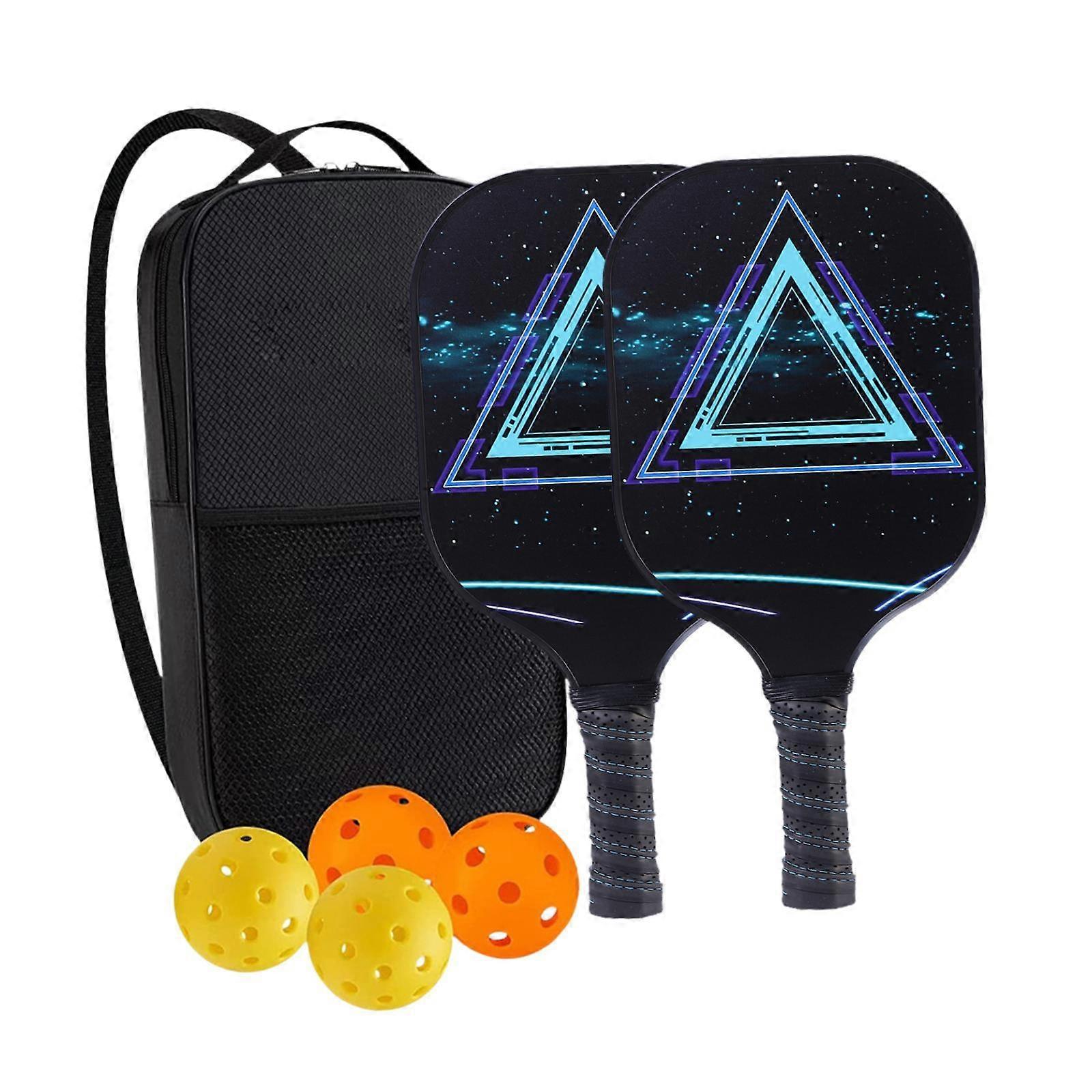 Pickleball Kürekler 4 Pickleballs Evde Açık Oynamak İçin Kaymaz Eğitim