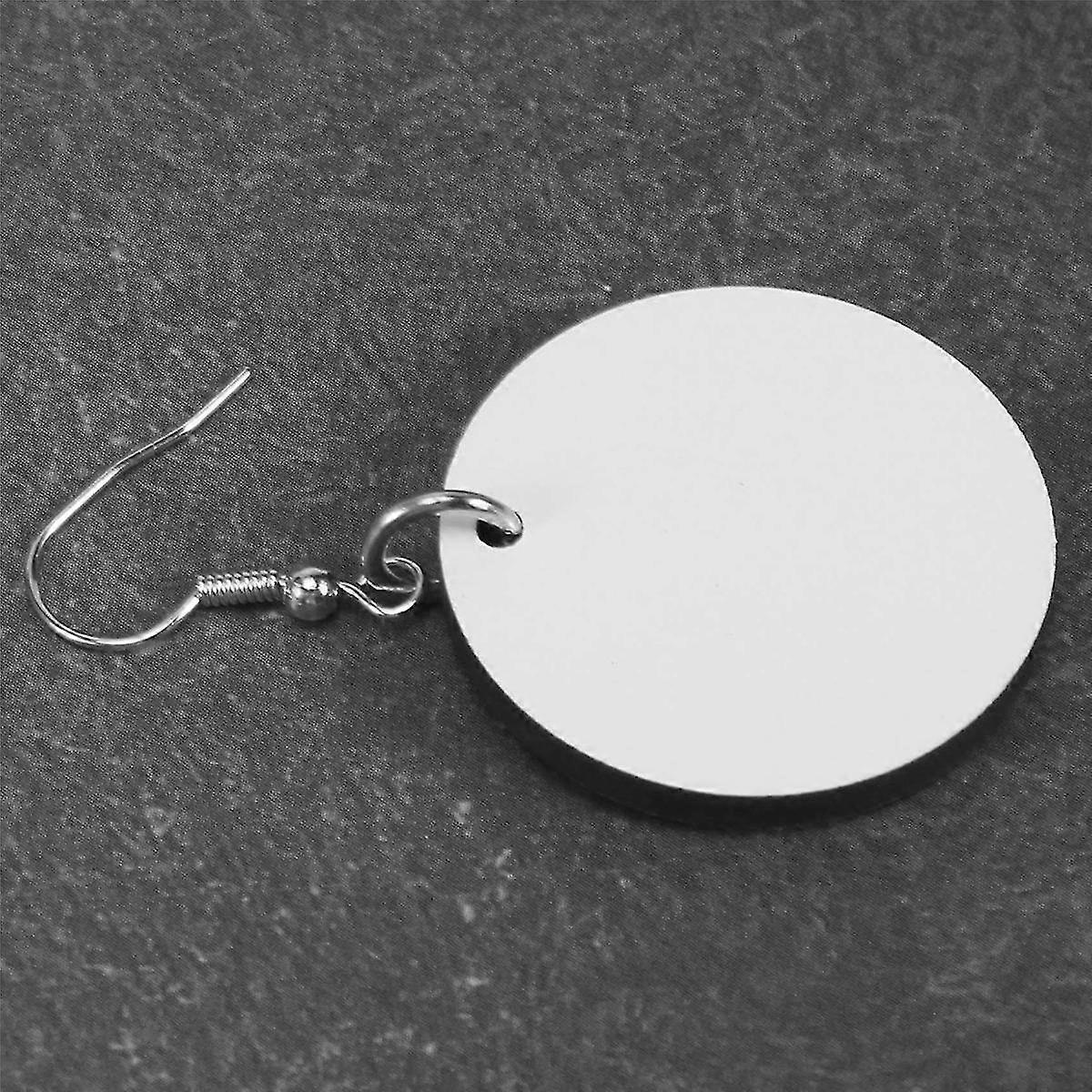 50pcs Round Sublimation Blank Earrings With Earring Hooks And Jump Rings Unfinished Heat Transfer E